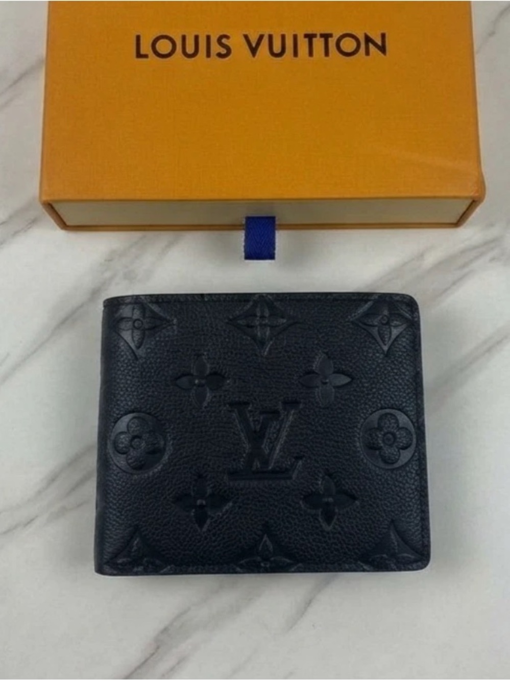 Louis Vuitton Black Embossed Monogram Men's Wallet